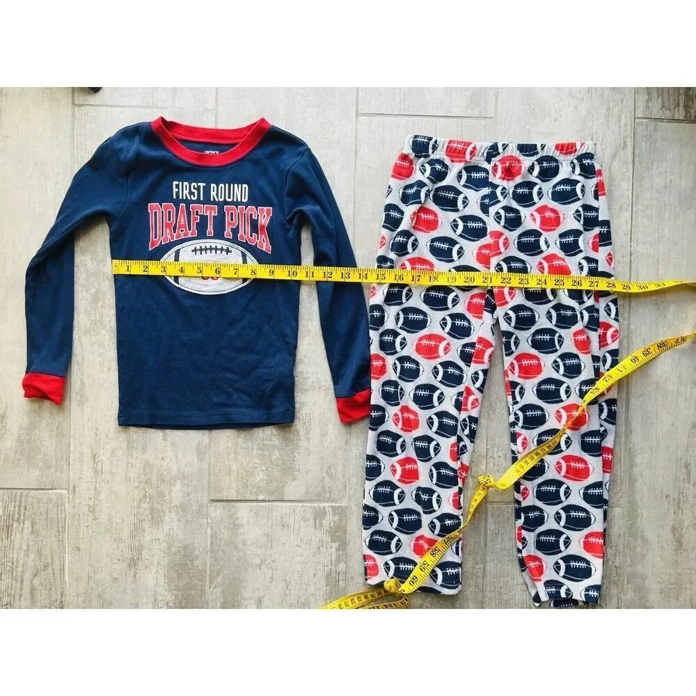 FIRST ROUND DAFT PICK 2 Piece Cotton & Fleece Pajama Set Pjs Sleep Football 6